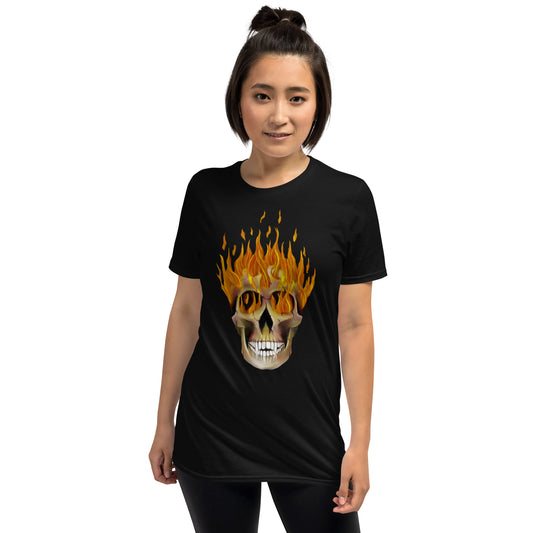 Flaming Skull Short-Sleeve Unisex T-Shirt