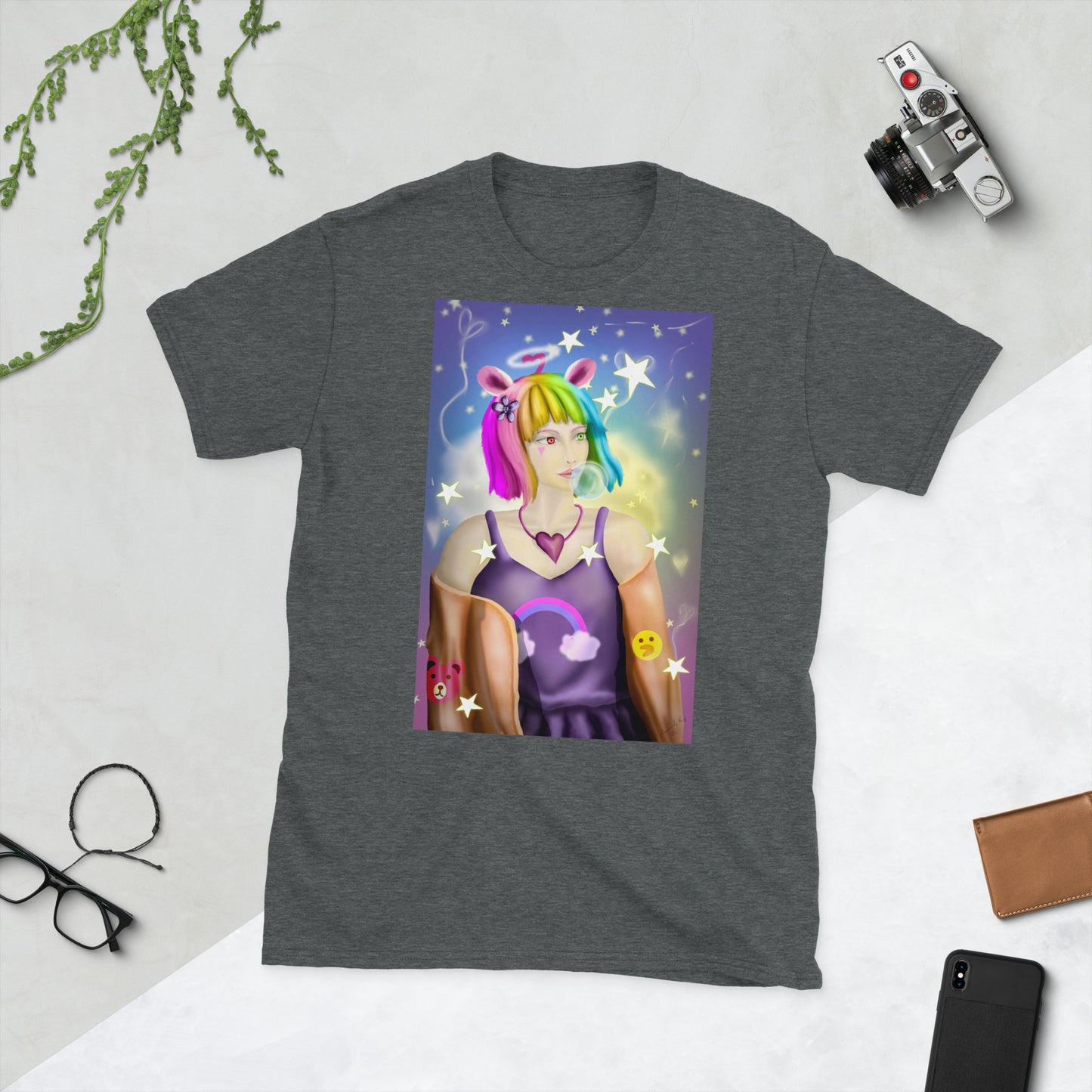 Bunny Bear Character Short-Sleeve Unisex T-Shirt