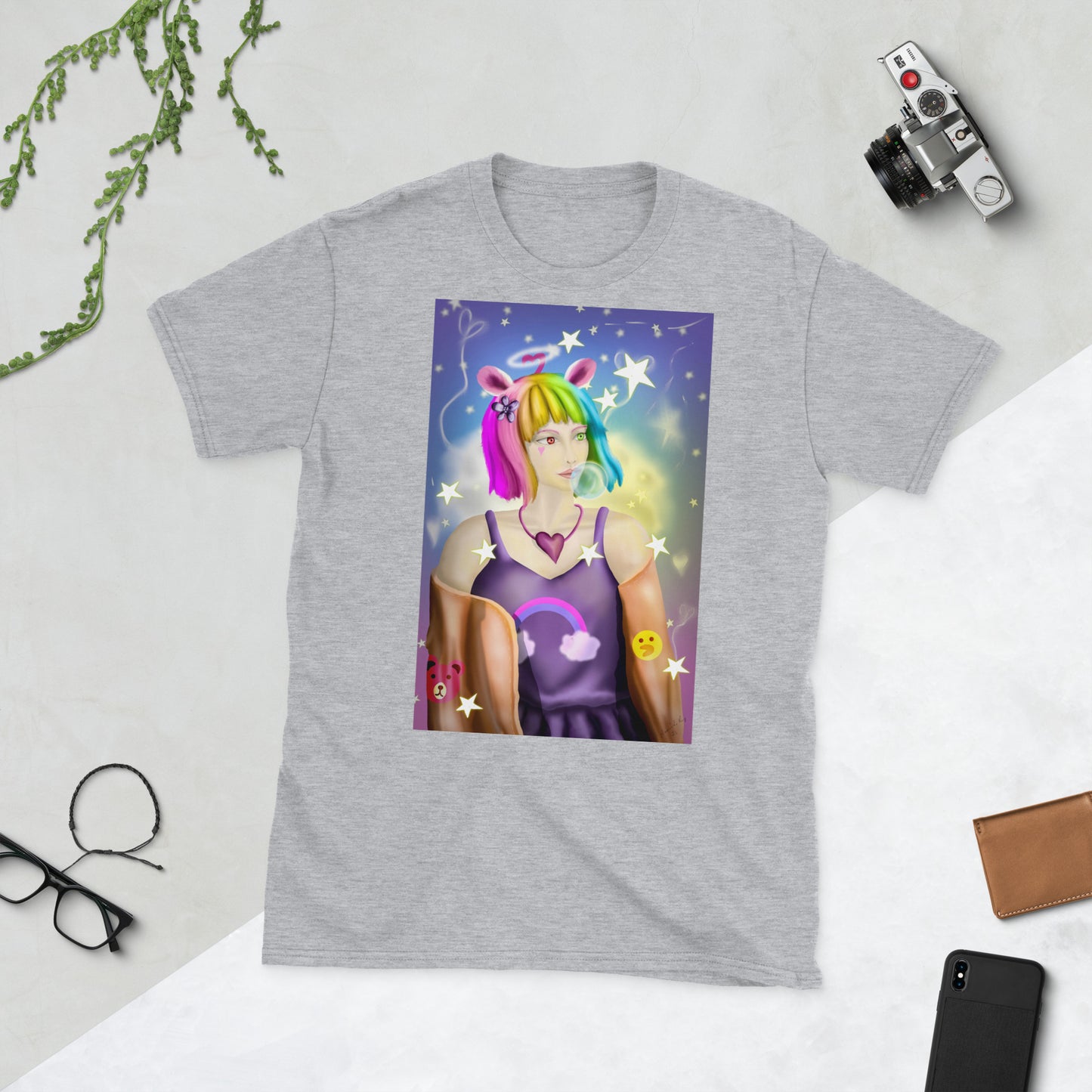 Bunny Bear Character Short-Sleeve Unisex T-Shirt