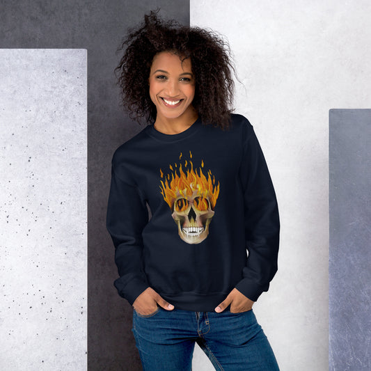 Flaming Skull Unisex Sweatshirt