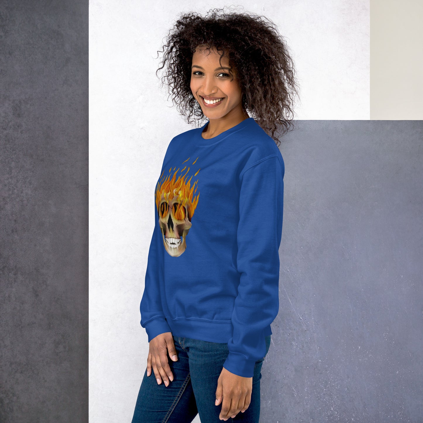 Flaming Skull Unisex Sweatshirt