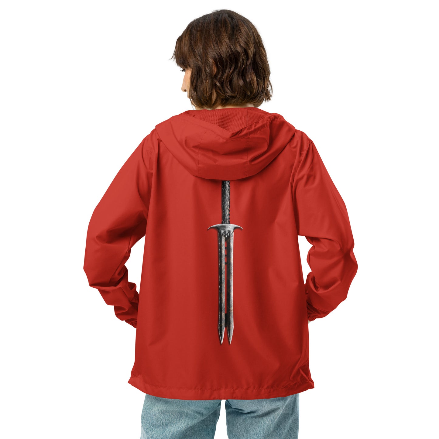 Double Blade Greatsword Unisex lightweight zip up windbreaker