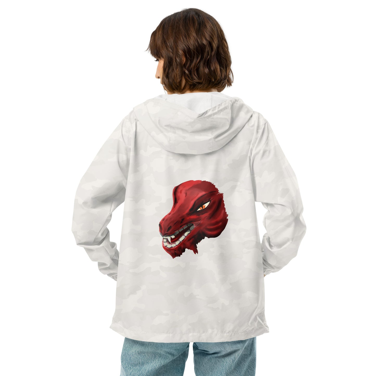 Demon Kobold Head Unisex lightweight zip up windbreaker