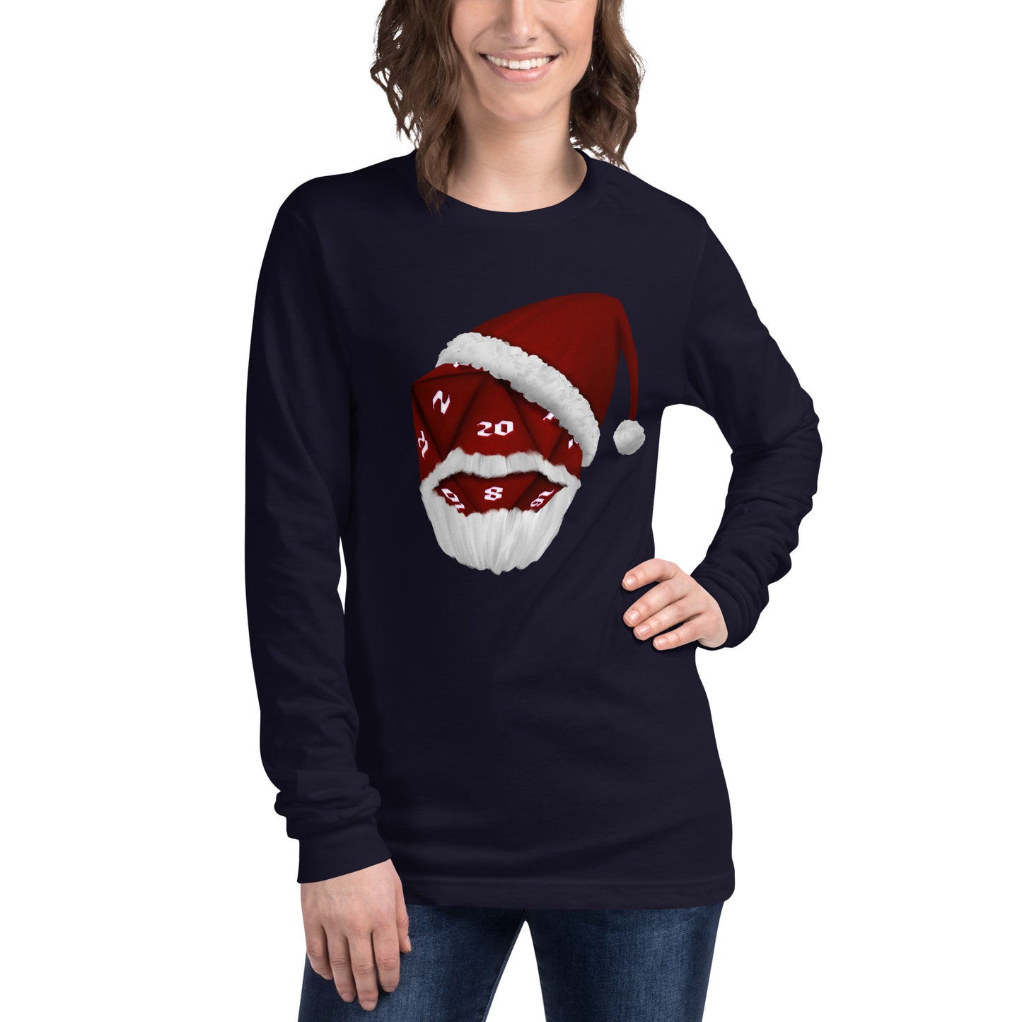 D20 Santa Naturally Unisex Long Sleeve Tee