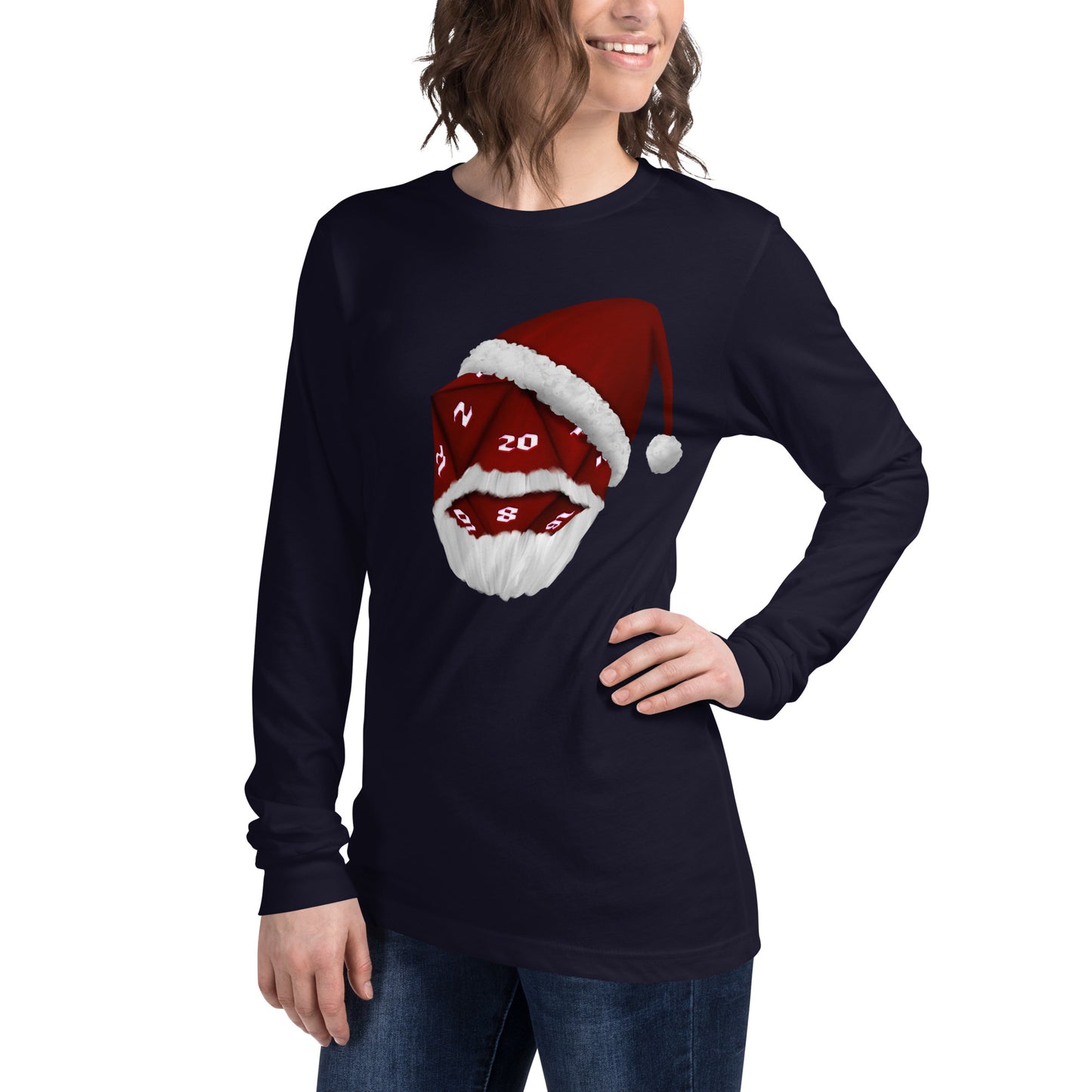 D20 Santa Naturally Unisex Long Sleeve Tee