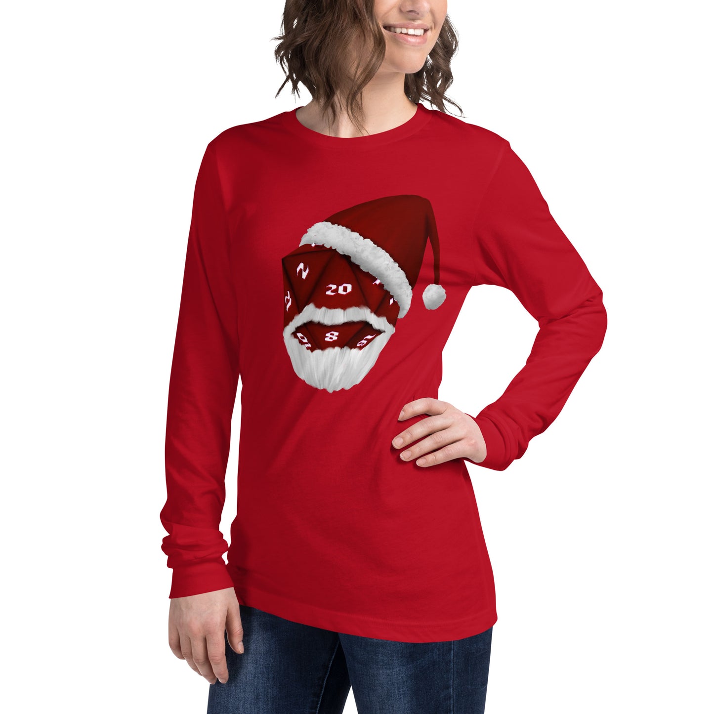 D20 Santa Naturally Unisex Long Sleeve Tee