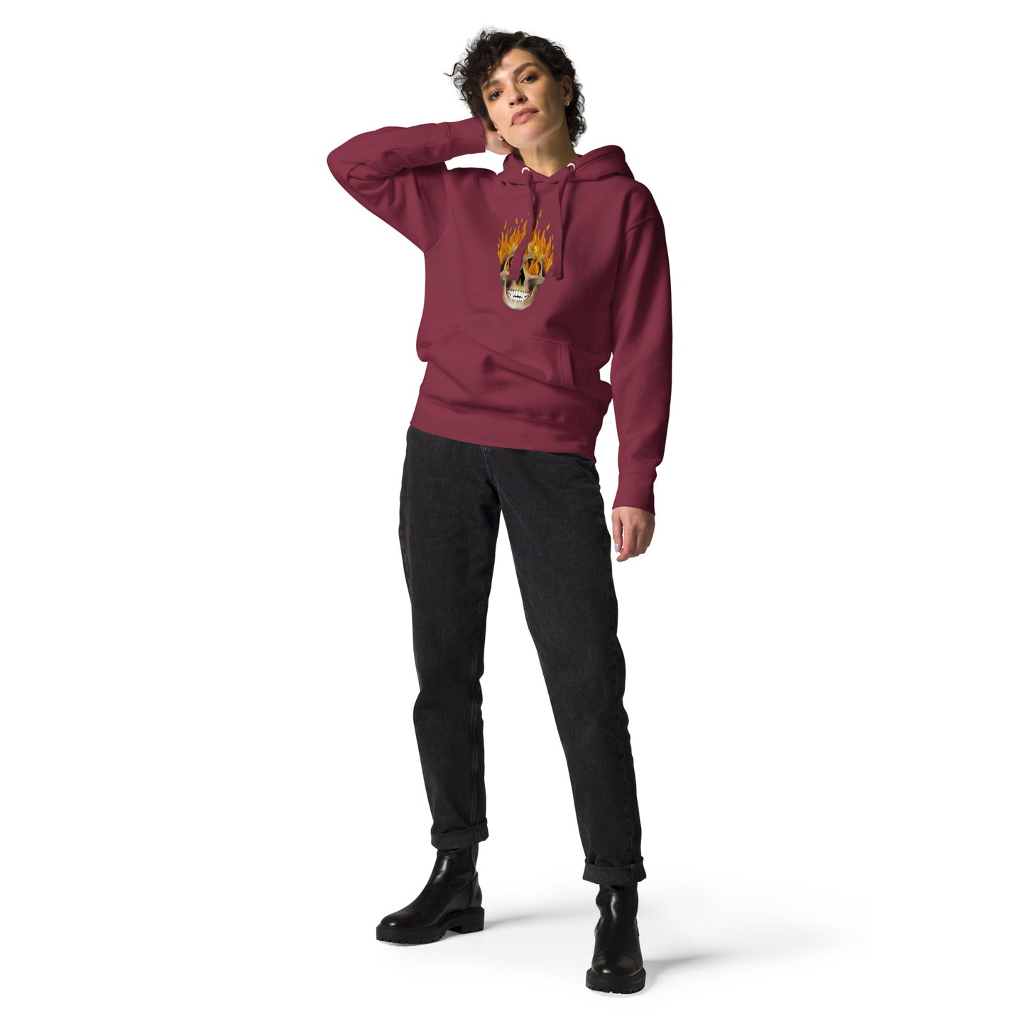 Flaming Skull Unisex Hoodie