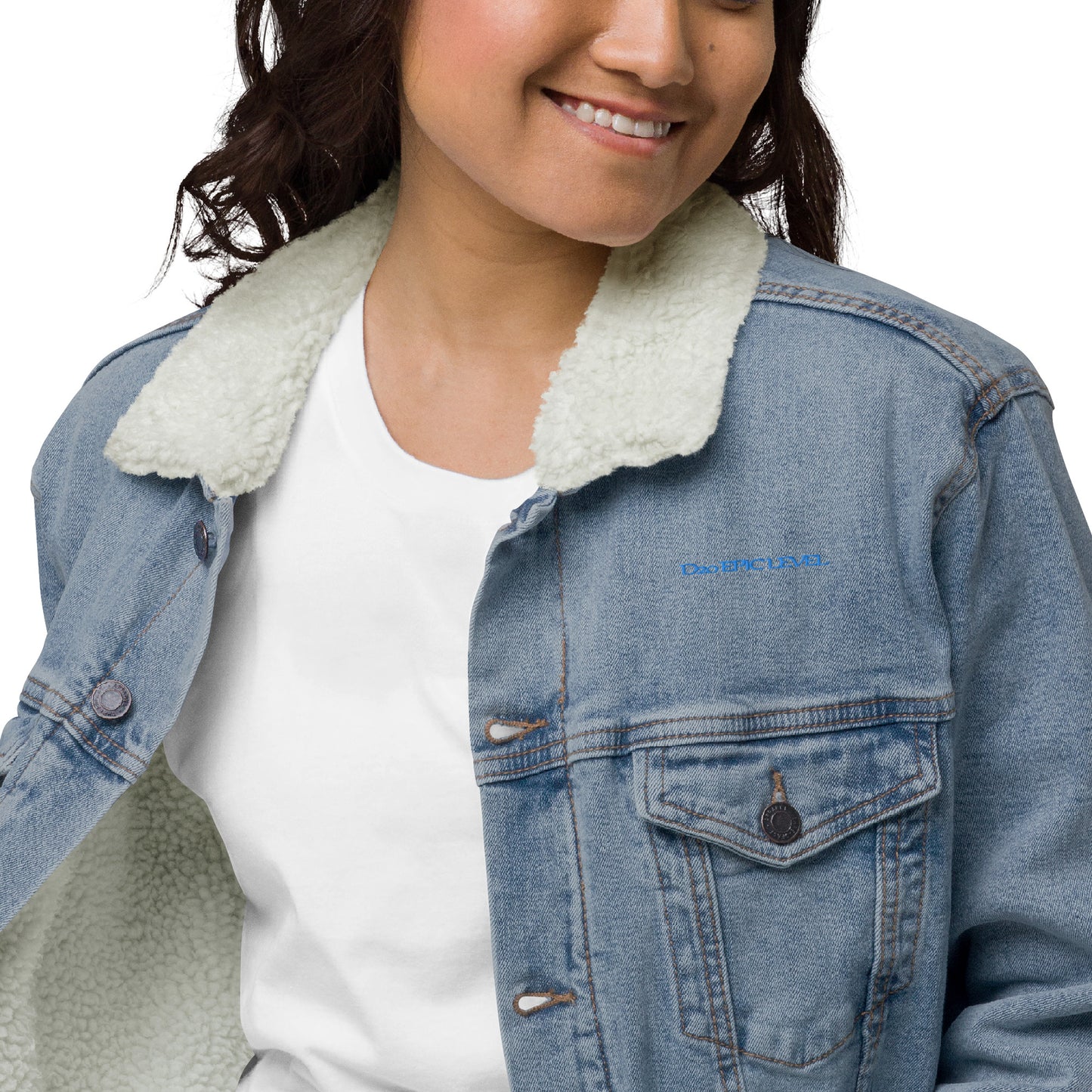 D20 Epic Level Logo Unisex denim sherpa jacket