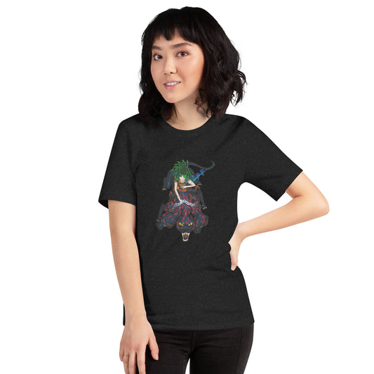 Medusa Bard Riding Cerberus Unisex T-shirt