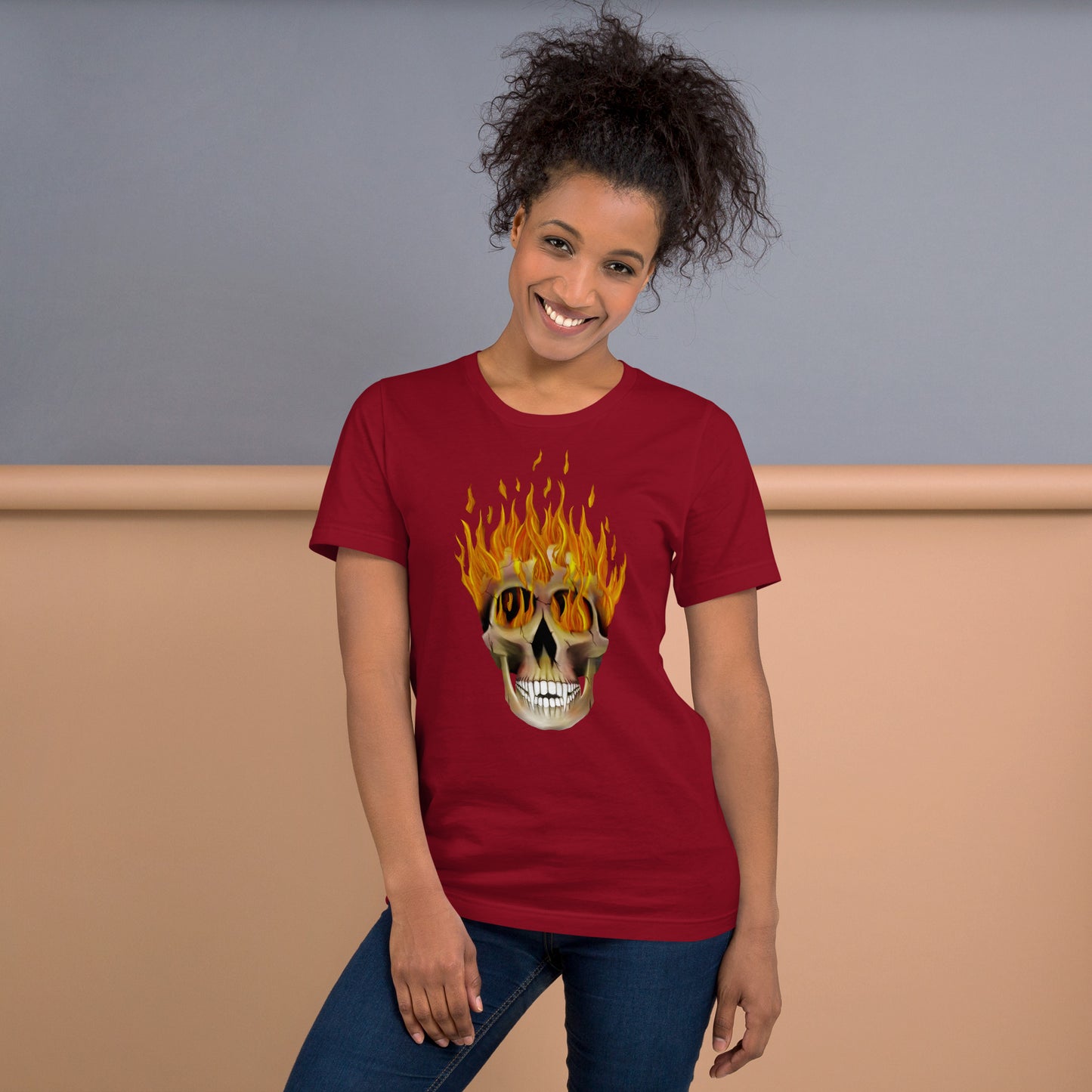 Flaming Skull Unisex t-shirt