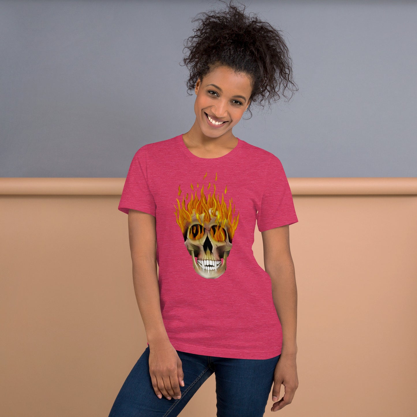 Flaming Skull Unisex t-shirt