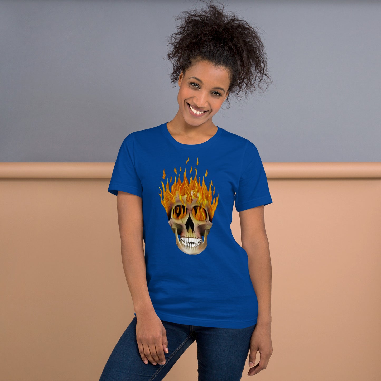 Flaming Skull Unisex t-shirt