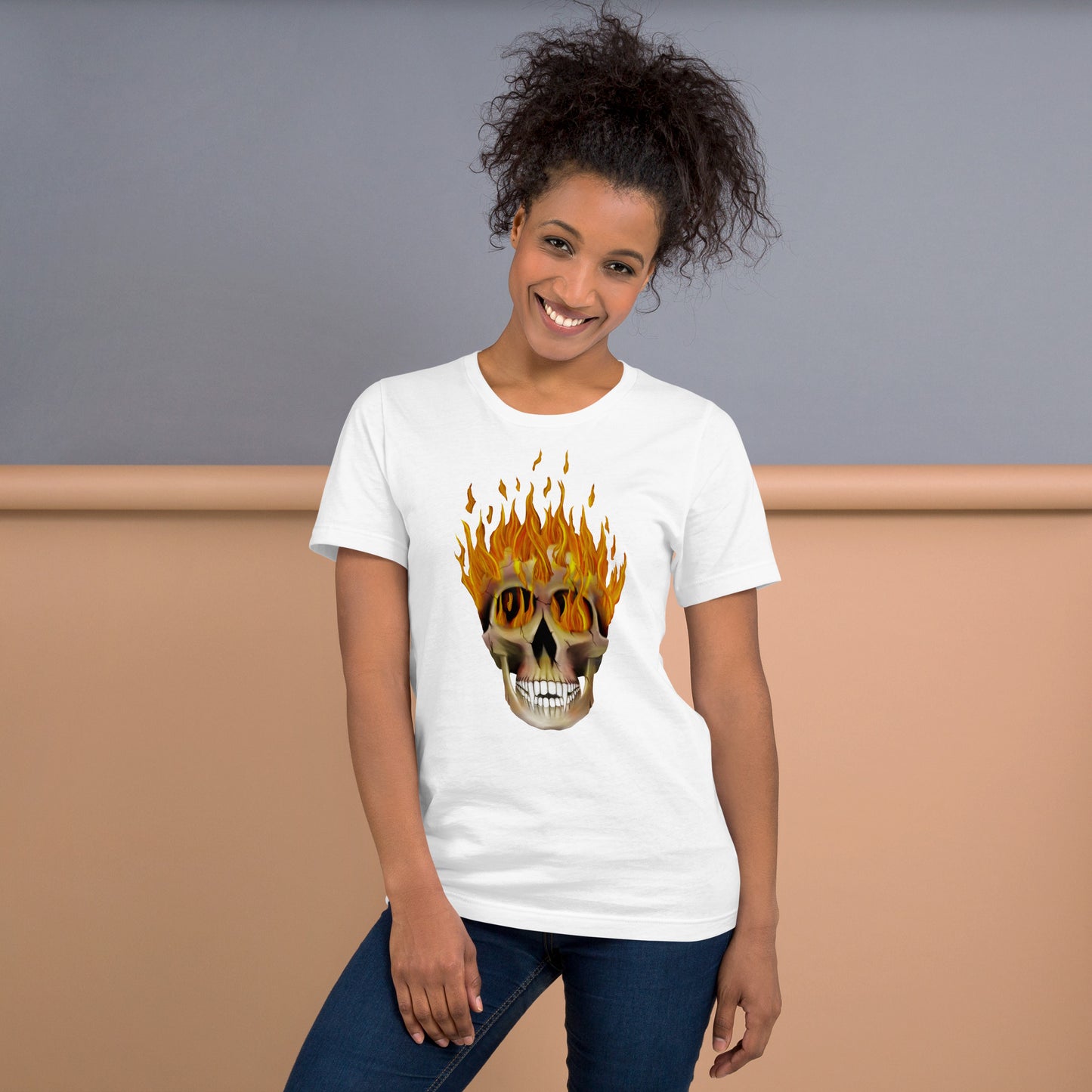 Flaming Skull Unisex t-shirt