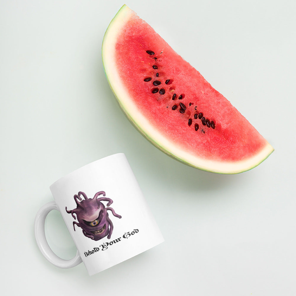 Behold Your God White glossy mug