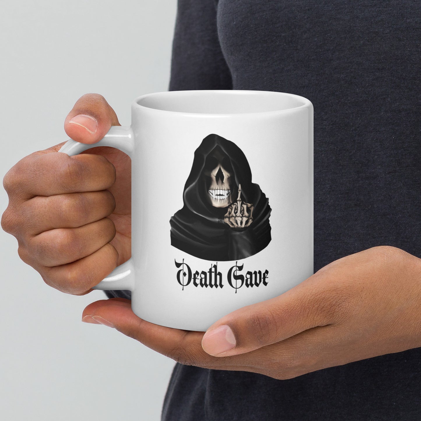 Death Save White glossy mug