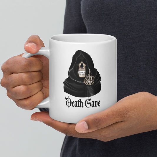 Death Save White glossy mug